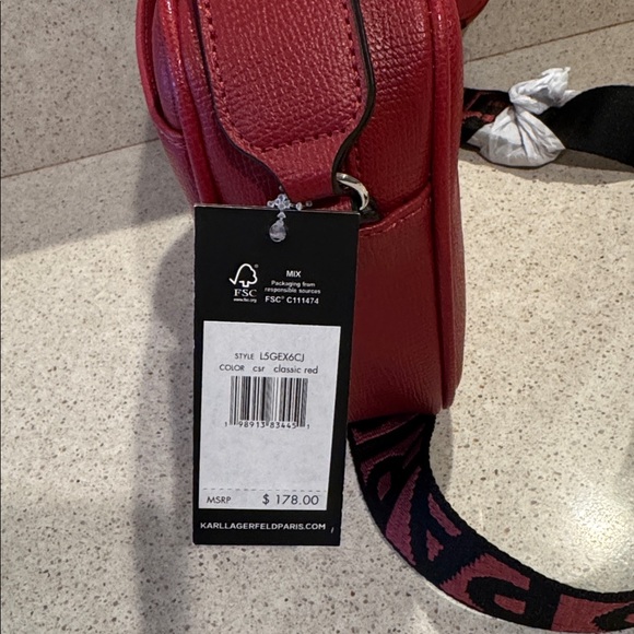 Karl Lagerfeld Crossbody Bag with Logo Guitar Strap - Picture 6 of 9